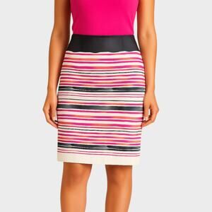 Worthington Womens Multi Striped Pencil Skirt 16P Missing Belt